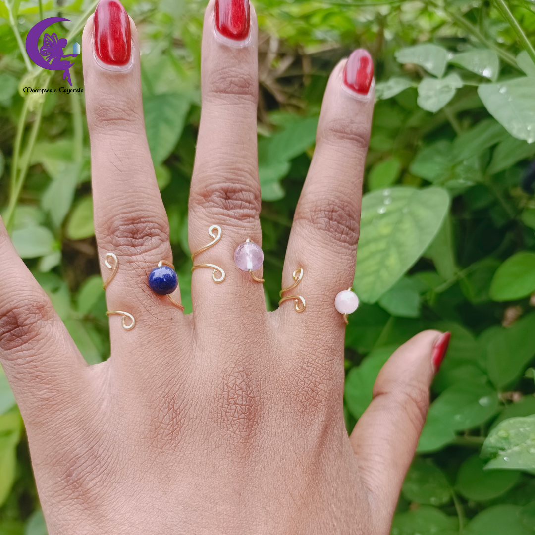 Beyond the Horizon Collection - Lapis Lazuli, Amethyst & Kunzite Gemstone Ring