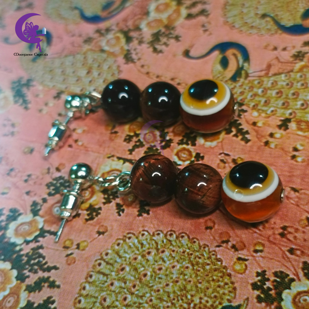 Red Tiger's Eye + Brown Evil Eye