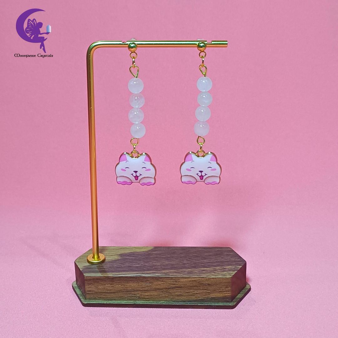 Meowgical Gemstone Dangling Earrings