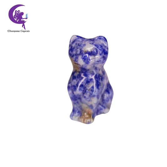 Blue Spot Jasper Cat Sculpture