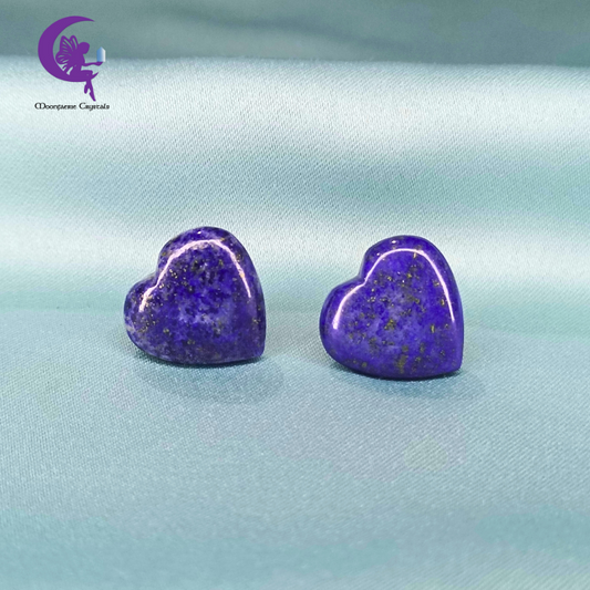 Lapis Lazuli Heart Shaped Stud Earrings – The Egyptians' Gem Treasure