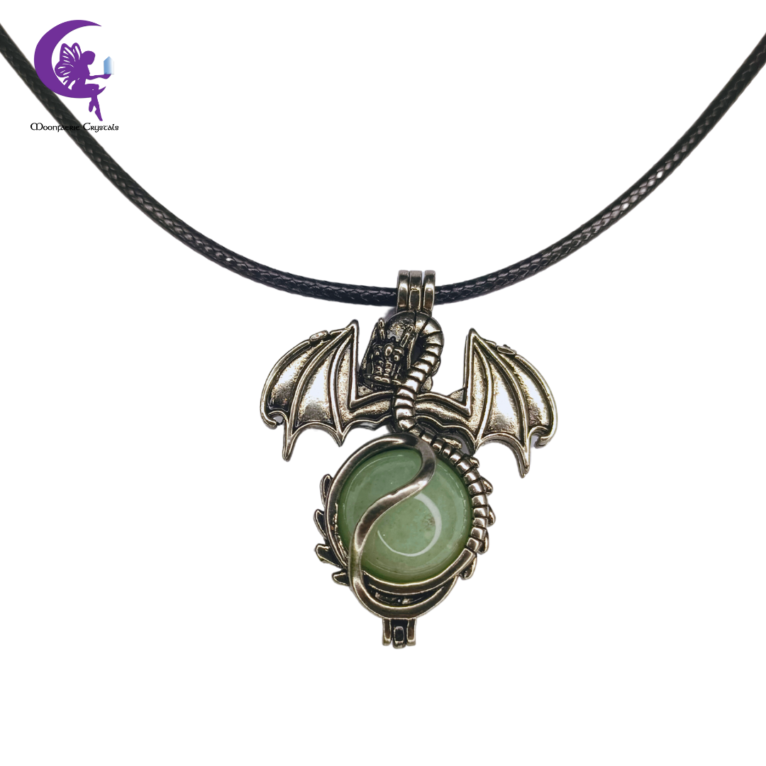 Mystical Dragonlore Green Aventurine Guardian Necklace