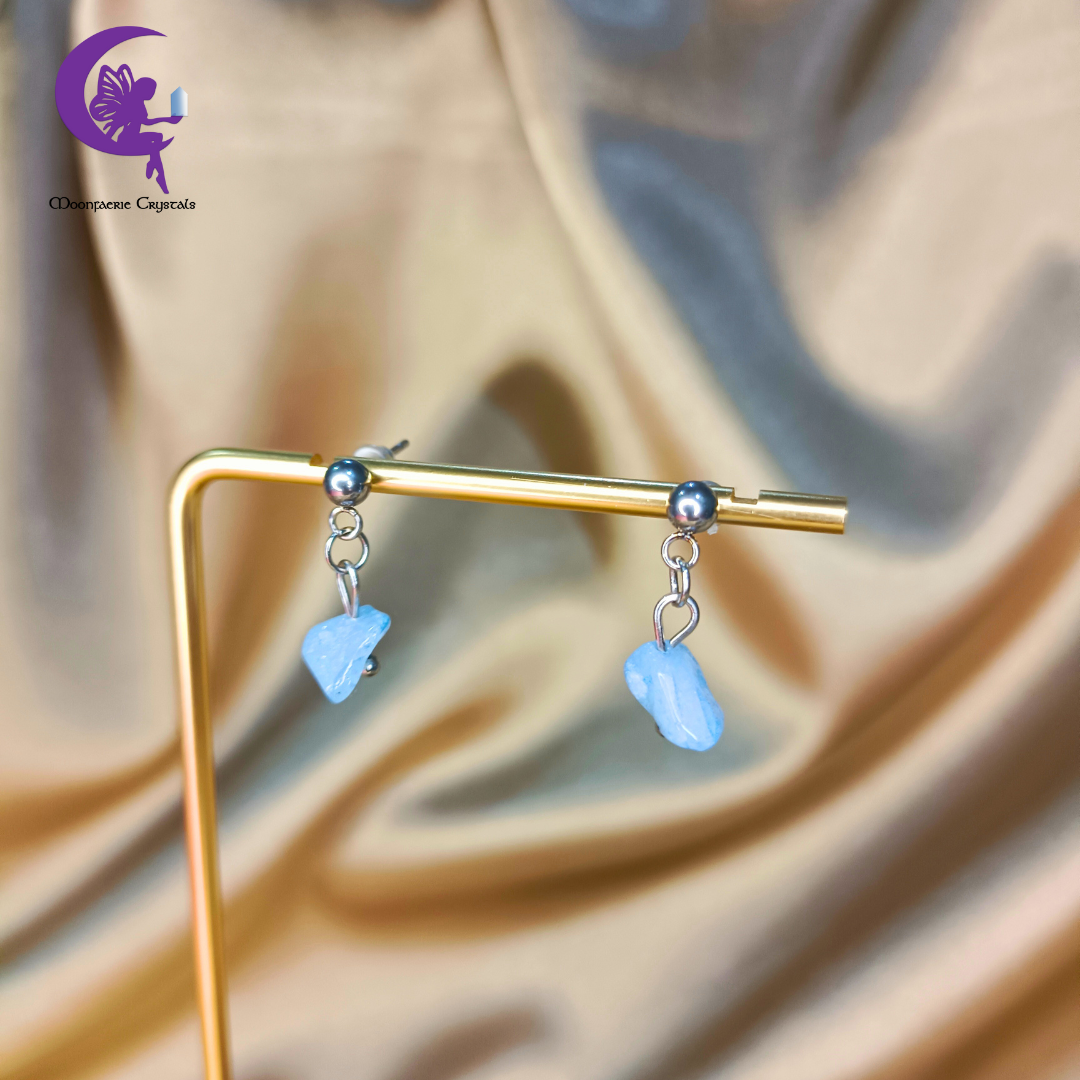 Serene Aquamarine Chip Earrings 🌊✨