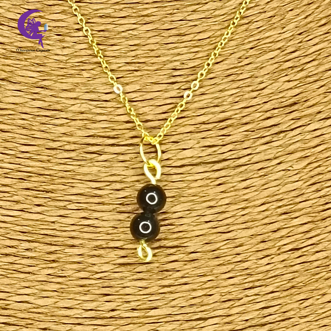 Minimalist Black Obsidian Gem Necklace