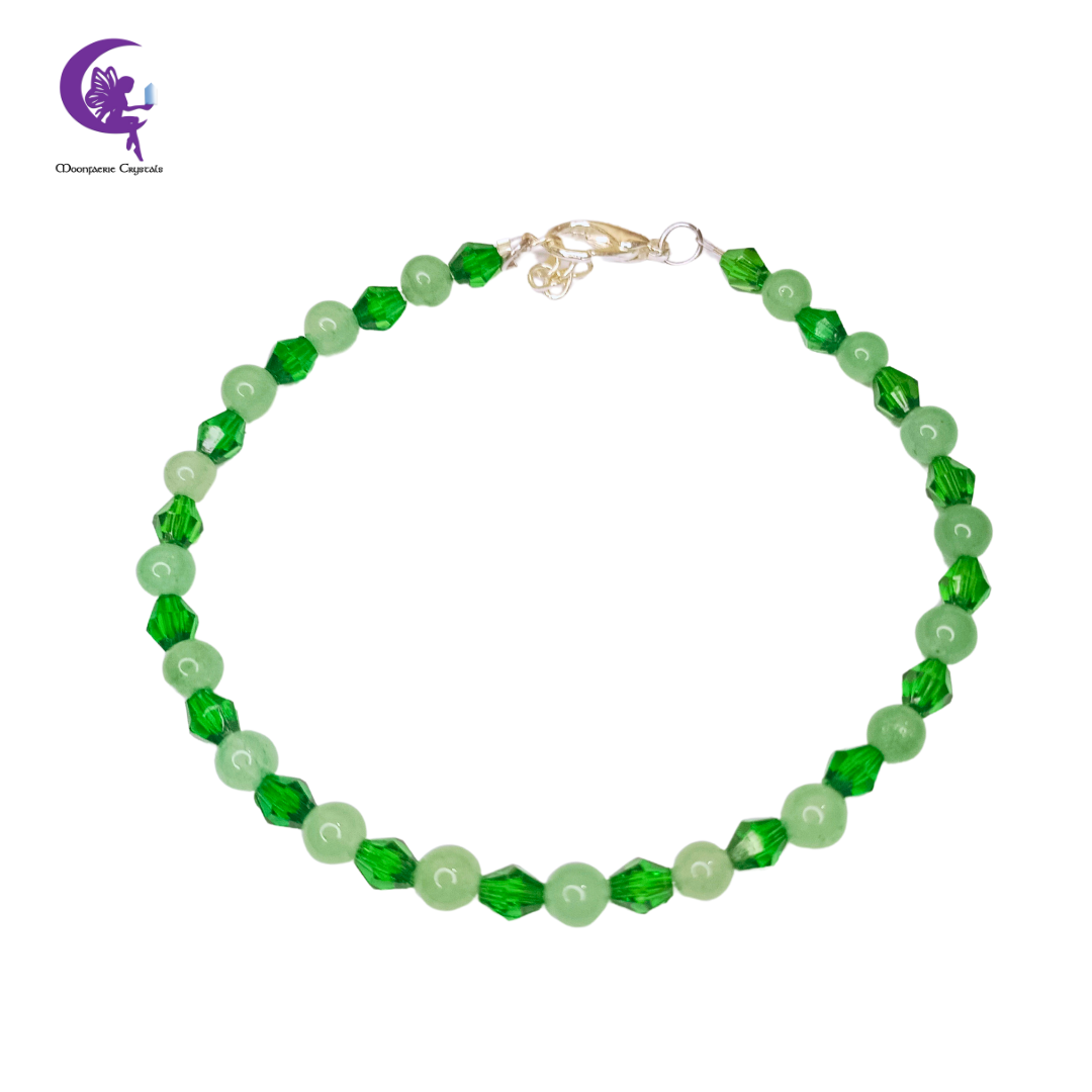 Fairy Sparkle Elegant Gemstone Anklets - Green Aventurine