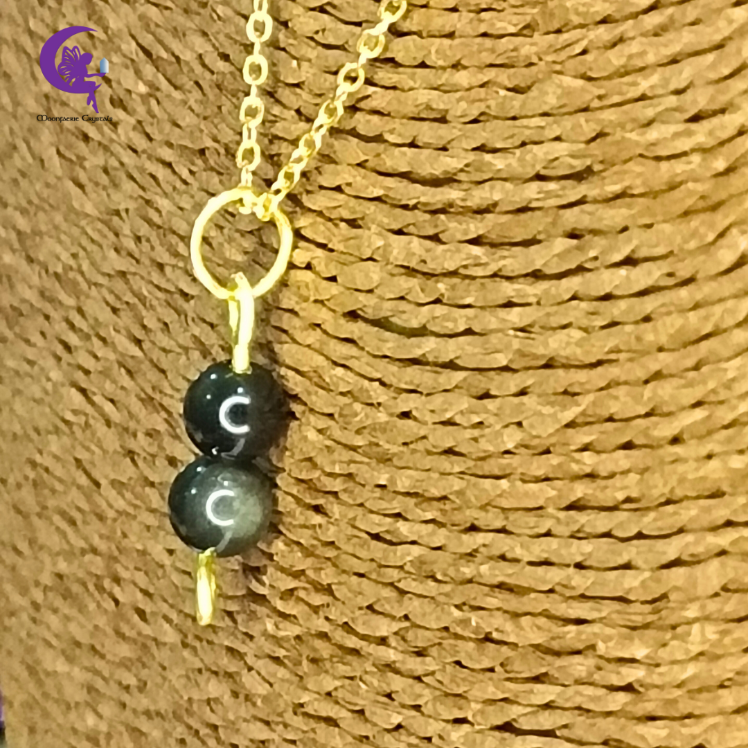 Minimalist Black Obsidian Gem Necklace