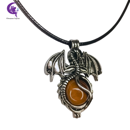 Mystical Dragonlore Tiger's Eye Guardian Necklace