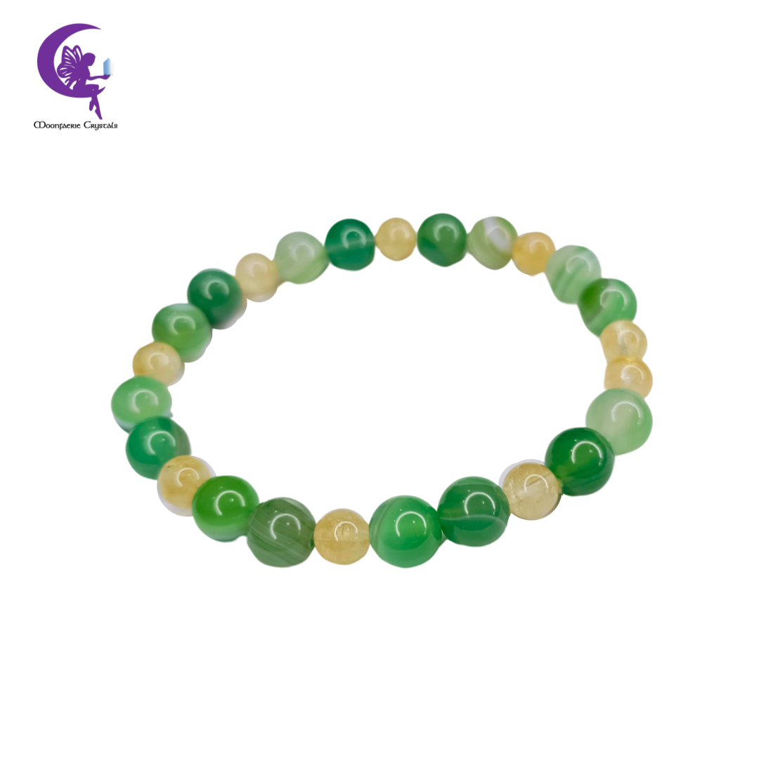 Triple Abundance Bracelet - Green Aventurine, Green Agate & Citrine