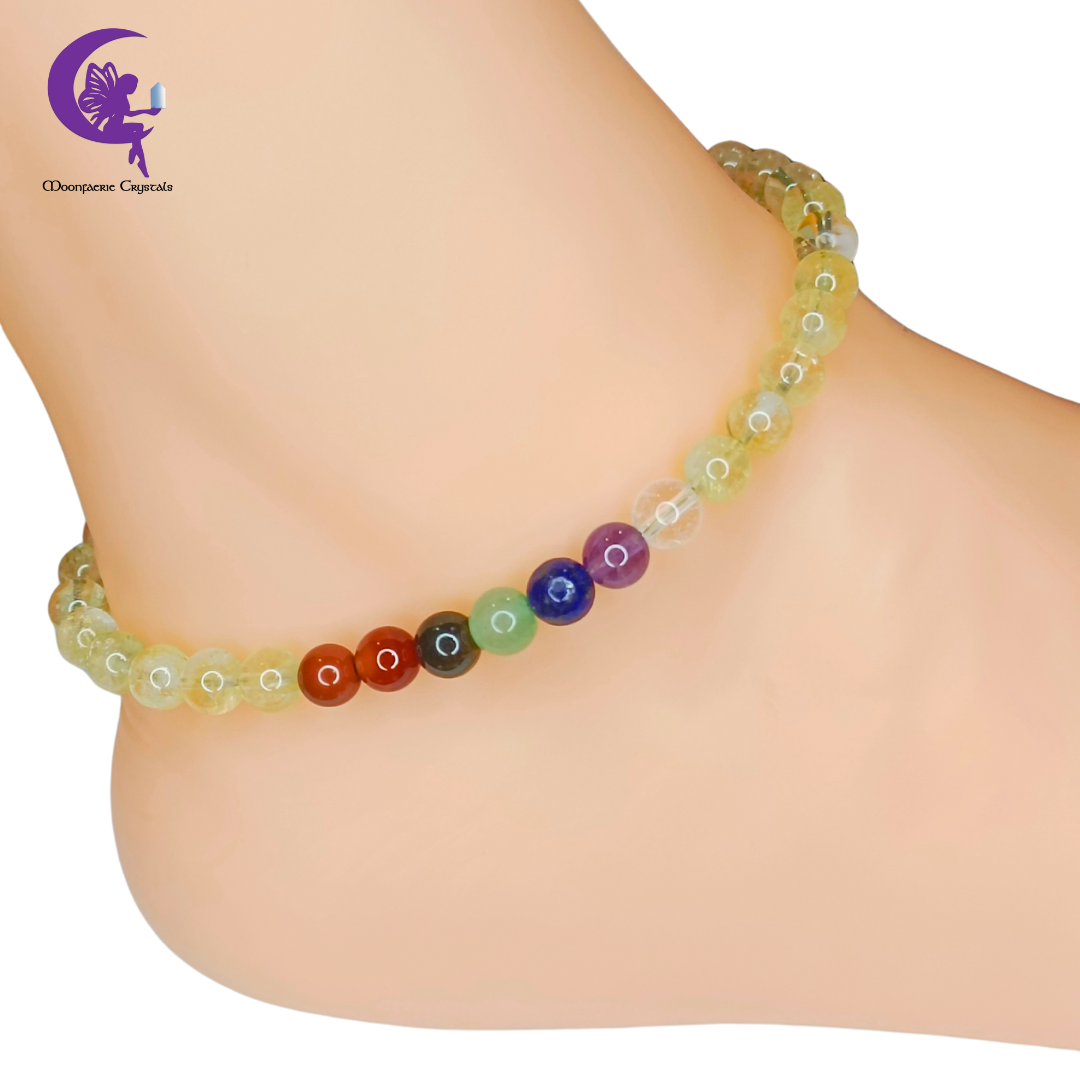 Citrine + 7 Chakra Multi-Healing Anklet - Pre-order