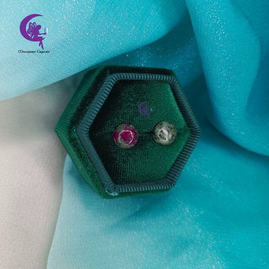 Ruby Zoisite Stud Earrings