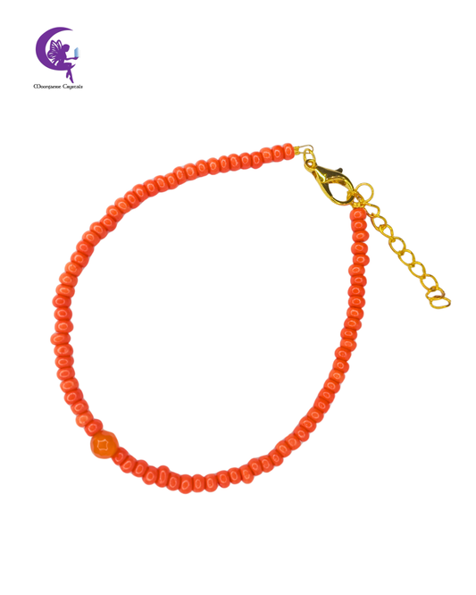 Tangerine Dream Anklet - Orange Agate