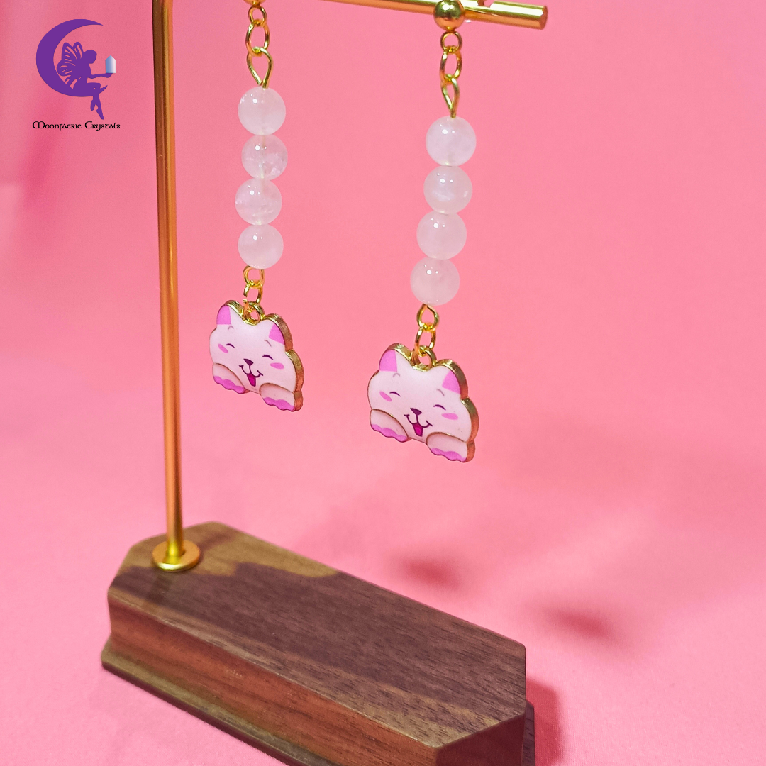 Meowgical Gemstone Dangling Earrings