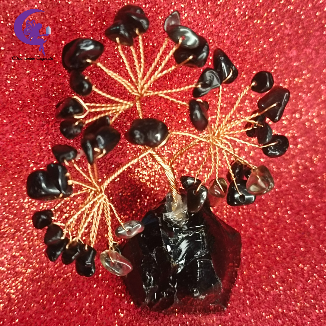 Black Obsidian Crystal Tree