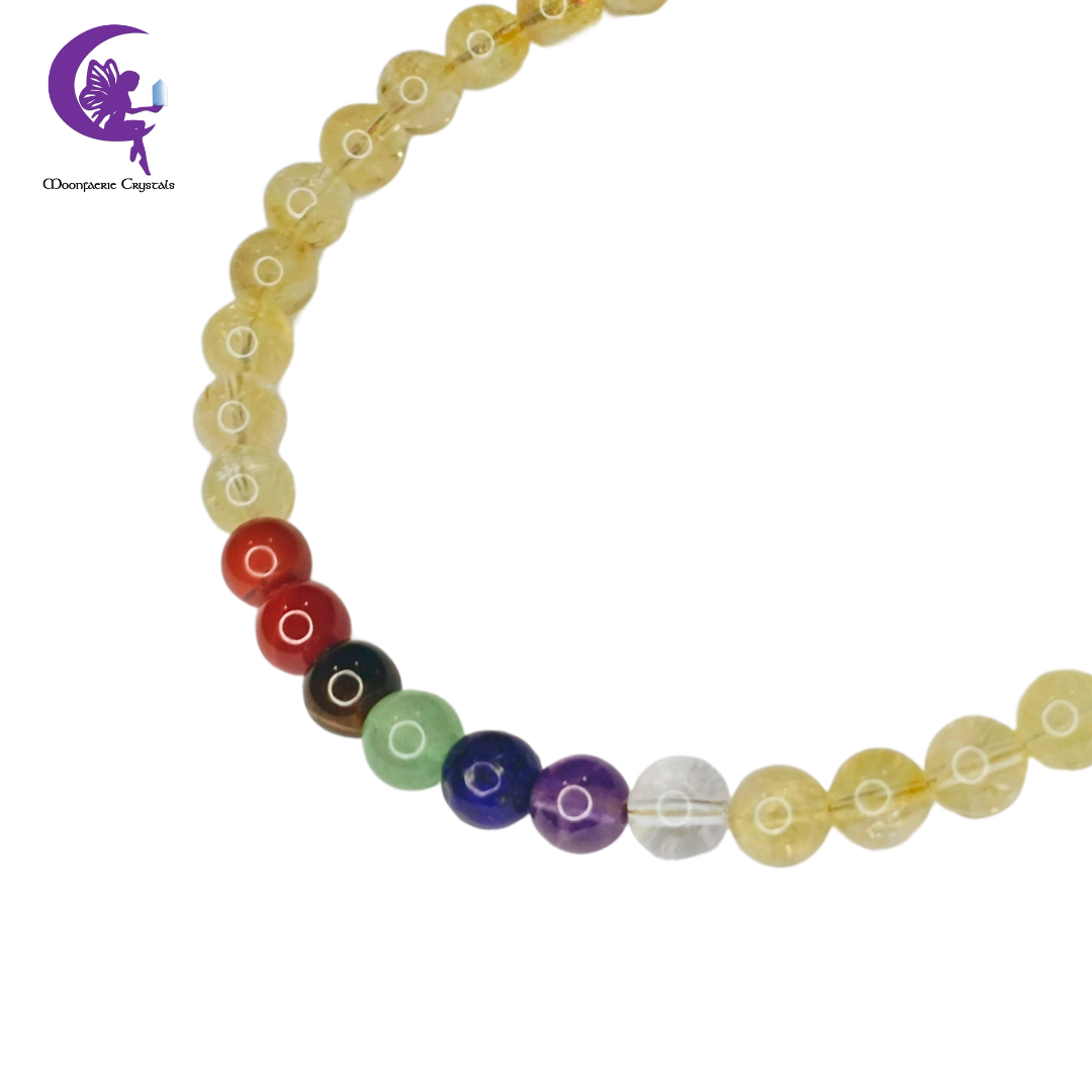 Citrine + 7 Chakra Multi-Healing Anklet - Pre-order