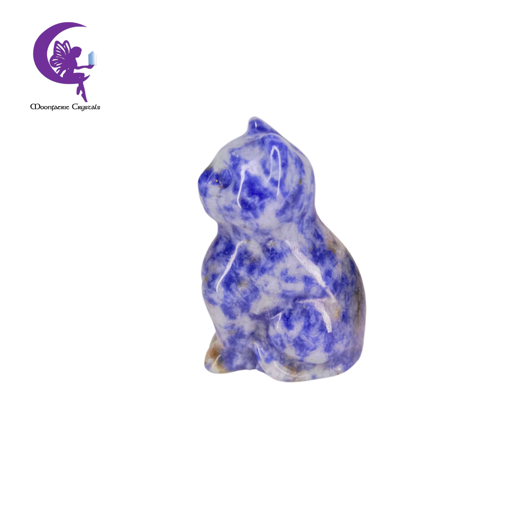 Blue Spot Jasper Cat Sculpture