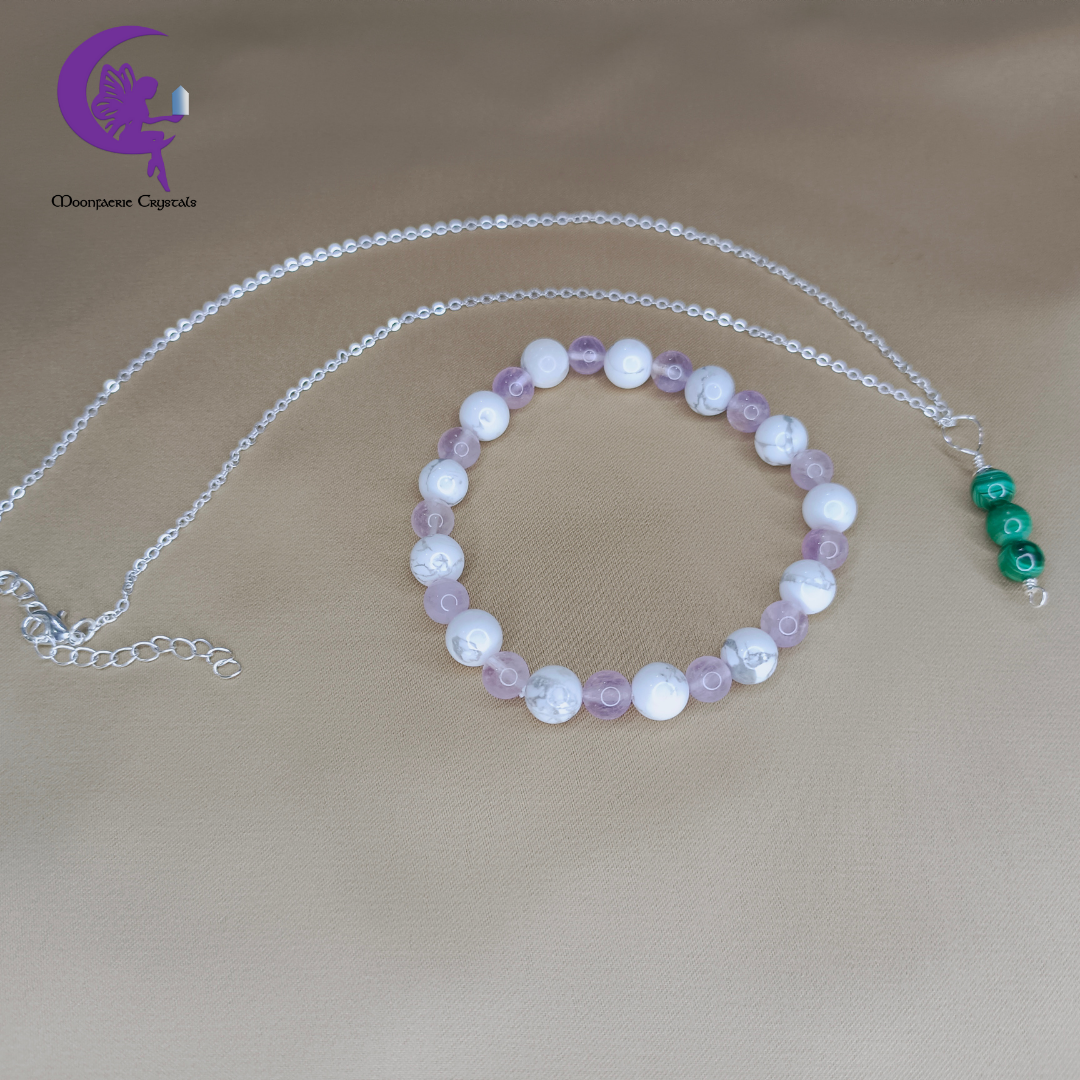 Ketenangan &  Perlindungan Bundle - Amethyst, Howlite & Malachite