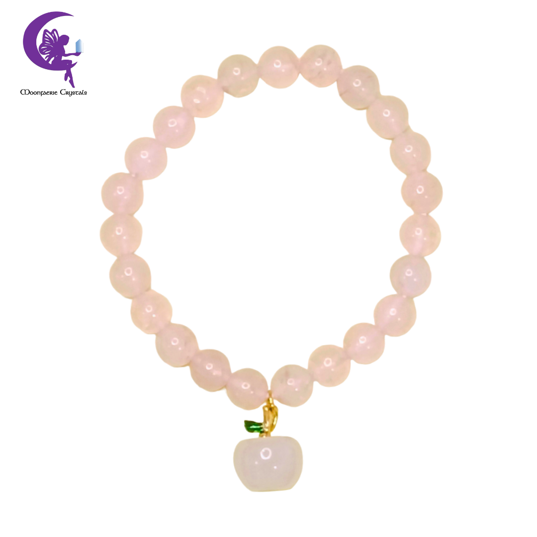 Rose Quartz Fairy Garden Apple Bracelet