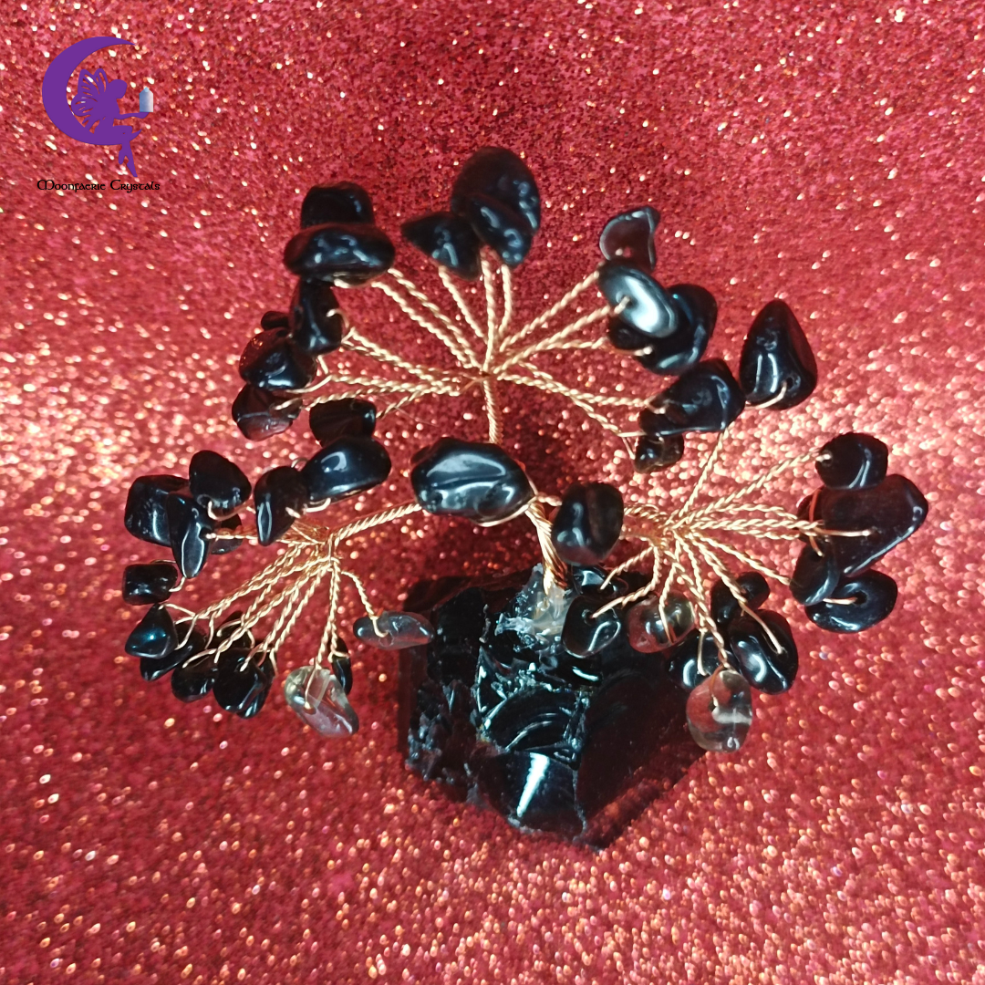 Black Obsidian Crystal Tree