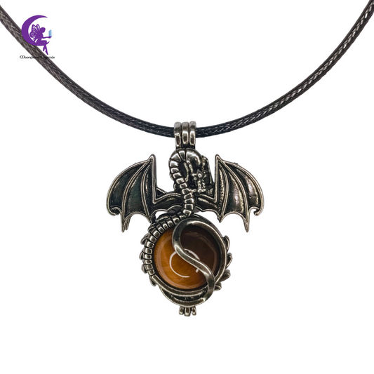 Mystical Dragonlore Tiger's Eye Guardian Necklace