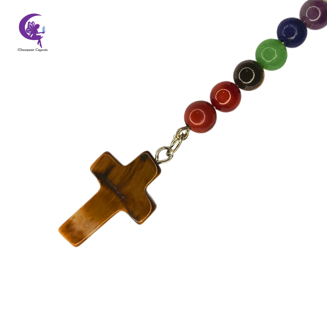 Majestic Tiger's Eye 7 Chakra Keyring