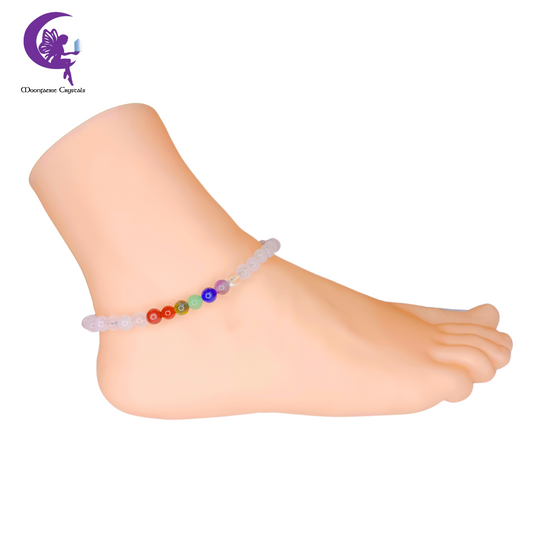 Rose Quartz  + 7 Chakra Multi-Healing Anklet