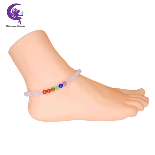 Rose Quartz + 7 Chakra Multi-Healing Anklet