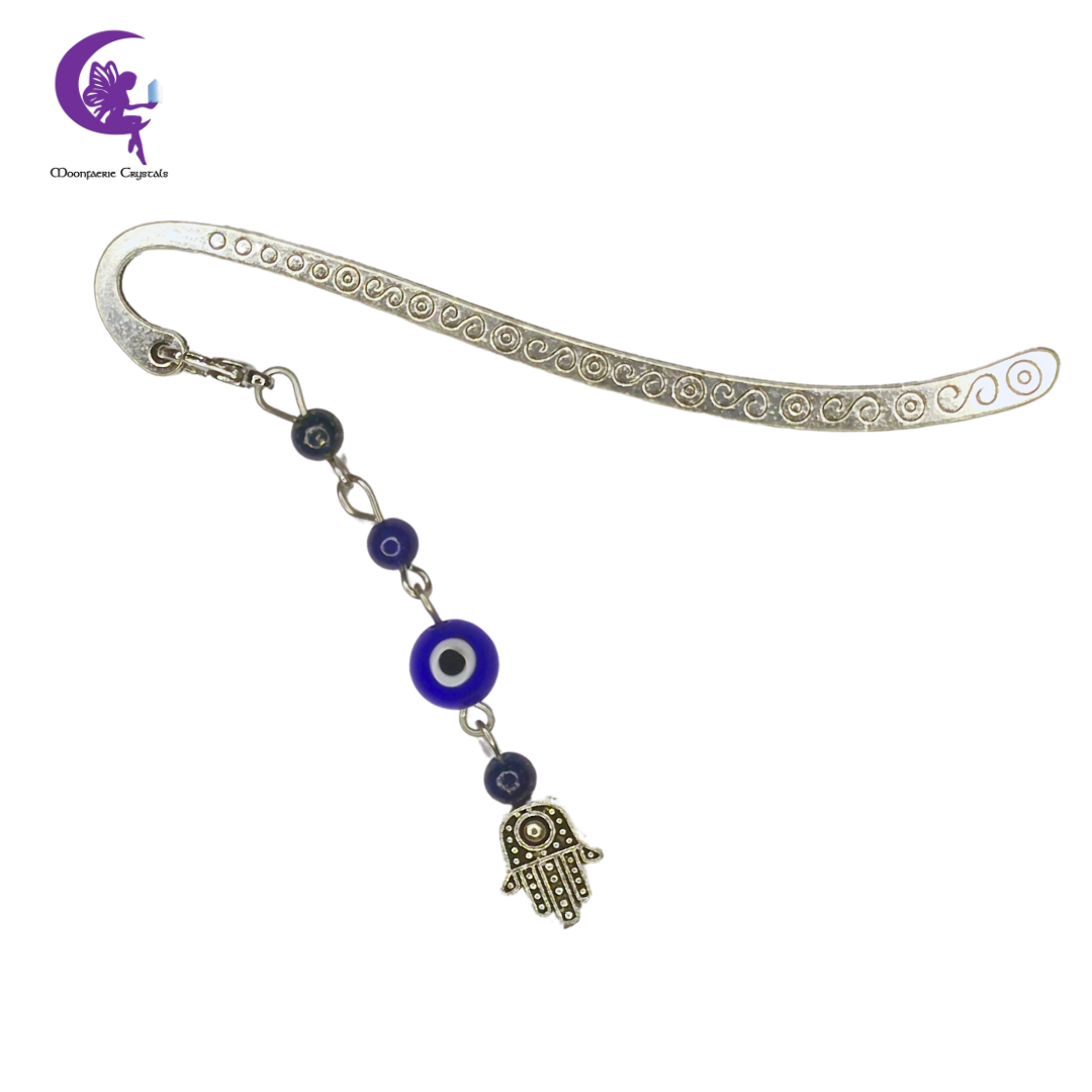 Hamsa Hand Evil Eye Gemstone Bookmark