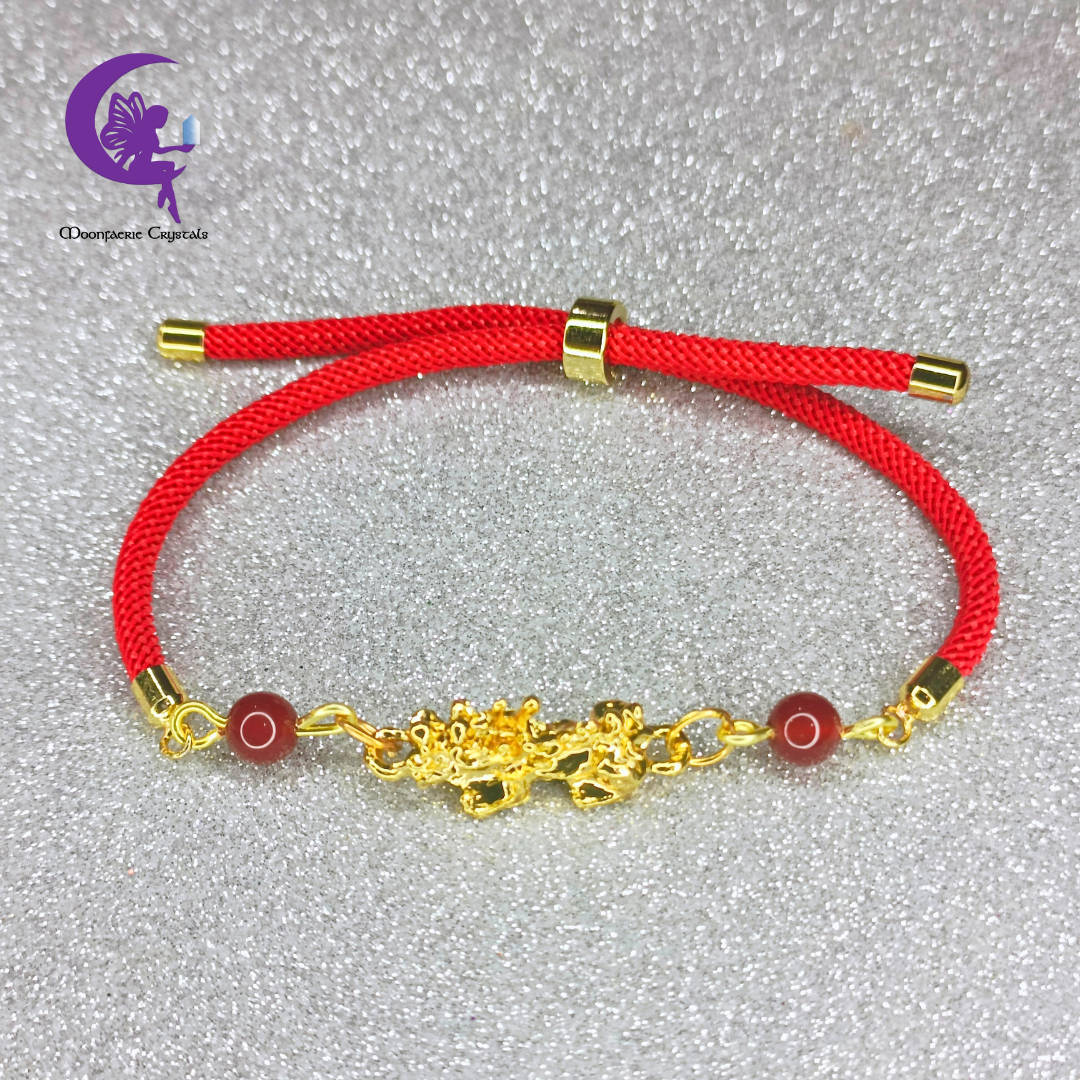 Sacred Thread of Abundance: Red - Pi Xiu Bracelet featuring Carnelian