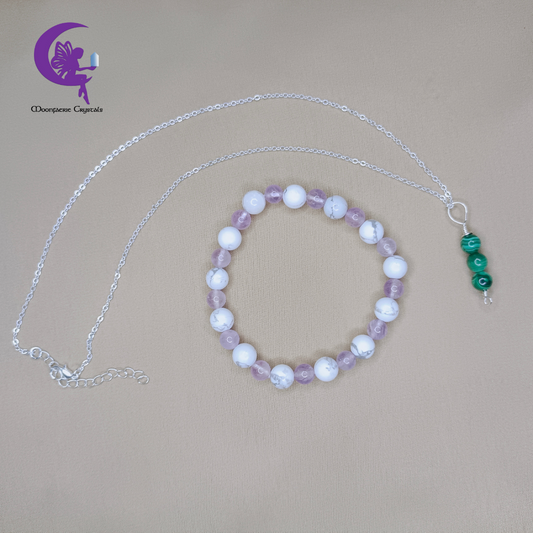 Ketenangan &  Perlindungan Bundle - Amethyst, Howlite & Malachite