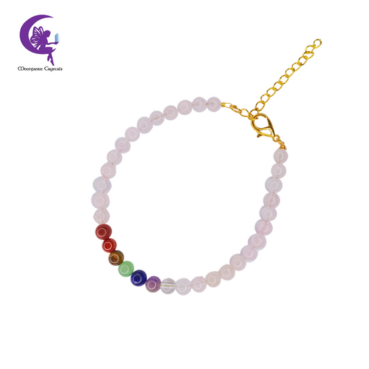 Rose Quartz + 7 Chakra Multi-Healing Anklet
