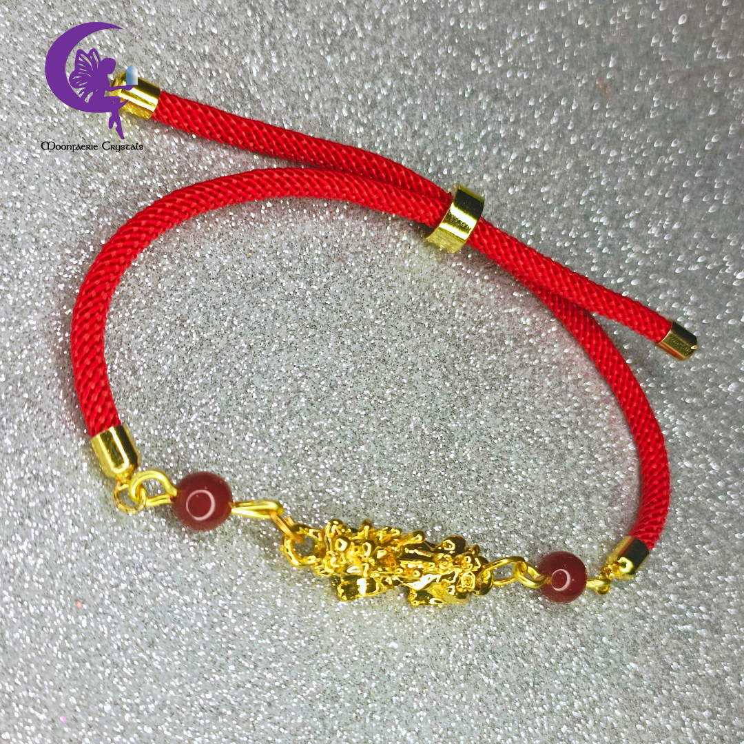 Sacred Thread of Abundance: Red - Pi Xiu Bracelet featuring Carnelian