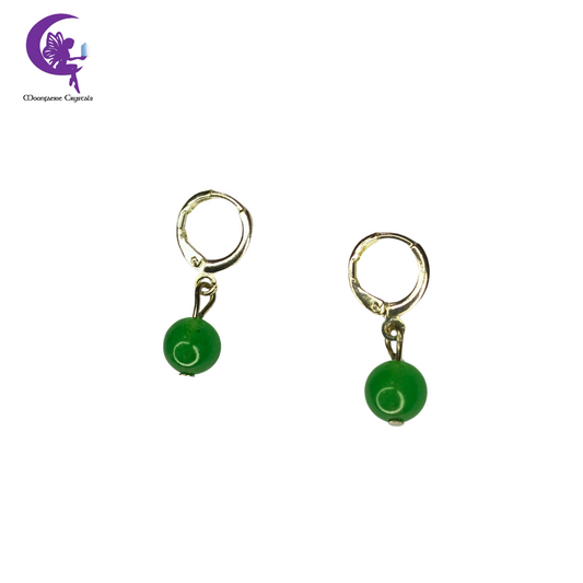 Green Aventurine Leverback Earrings