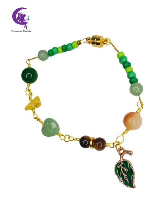 Forest Sunset Bracelet – Jade, Citrine, Tiger’s Eye, Green Aventurine & Yellow Topaz