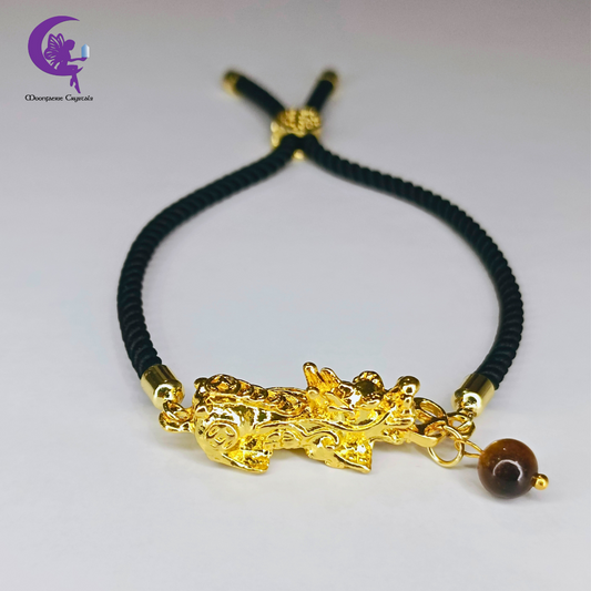 Pi Xiu Tiger’s Eye Adjustable Bolo Bracelet – Protection, Courage & Confidence