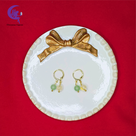 Green Aventurine & Citrine Leverback Earrings