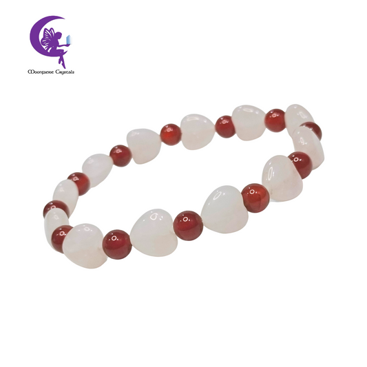 Love Ignited Bracelet - Rose Quartz & Carnelian