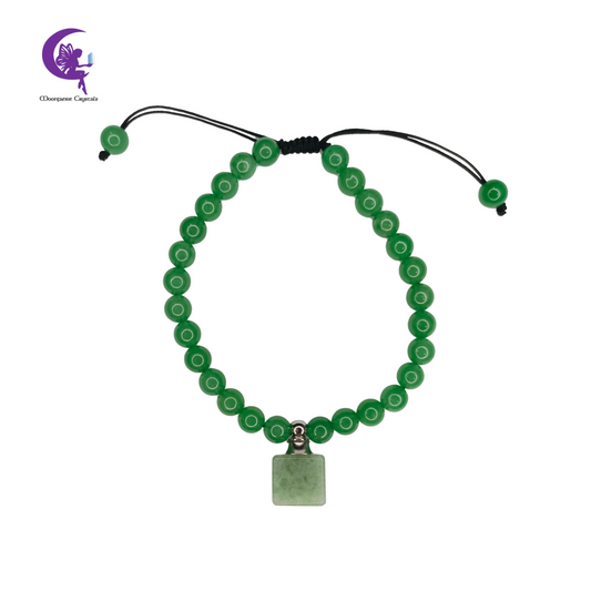 Green Aventurine Refillable Cube Gemstone Bracelet