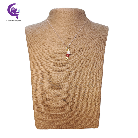 Minimalist Rose Quartz & Carnelian Gem Necklace