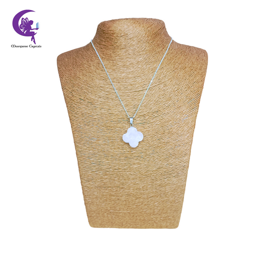 Rose Quartz Four Leaf Clover Necklace