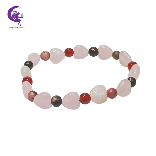 Heart Healing Potion Bracelet - Rose Quartz, Carnelian, Rhodonite and Garnet