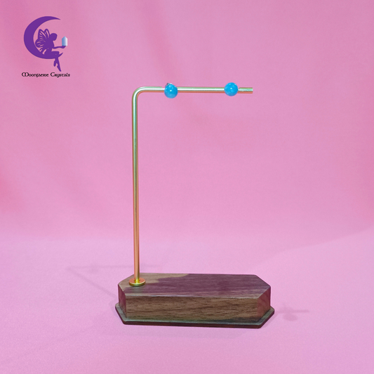 Aquatic Spirit Quartz Earring – Dyed Blue Clear Quartz Stud Earrings