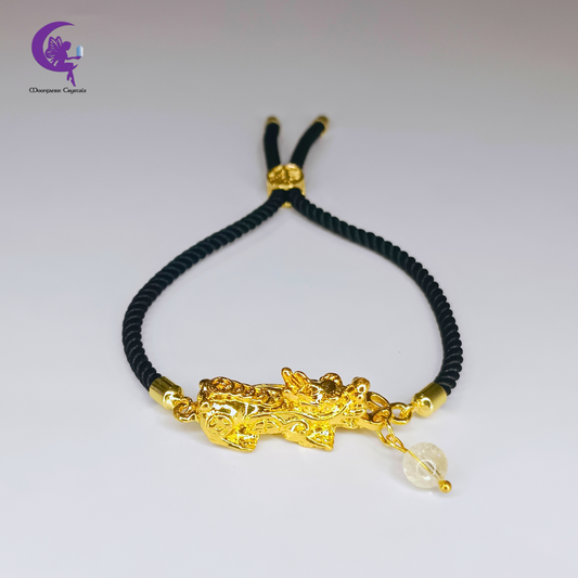 Pi Xiu Citrine Adjustable Bolo Bracelet – Prosperity, Happiness & Turning Desires into Reality
