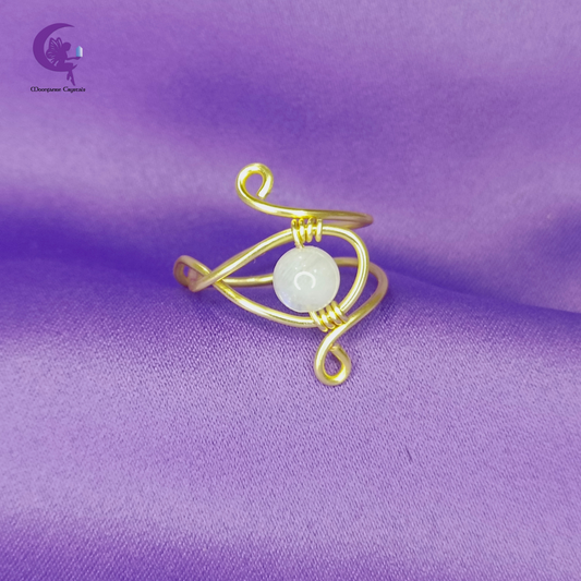 Moonstone Luminous Spiral Ring