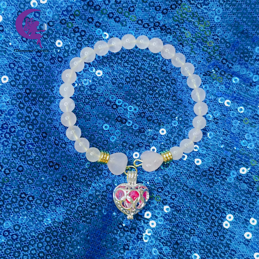 💖 Secure Your Heart Bangle - Rose Quartz