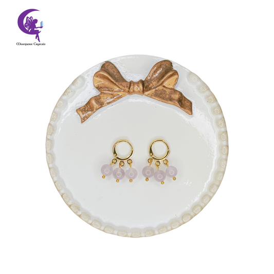 Triple Amethyst Leverback Earrings - 3x Inner Peace, Wisdom & Spiritual Protection