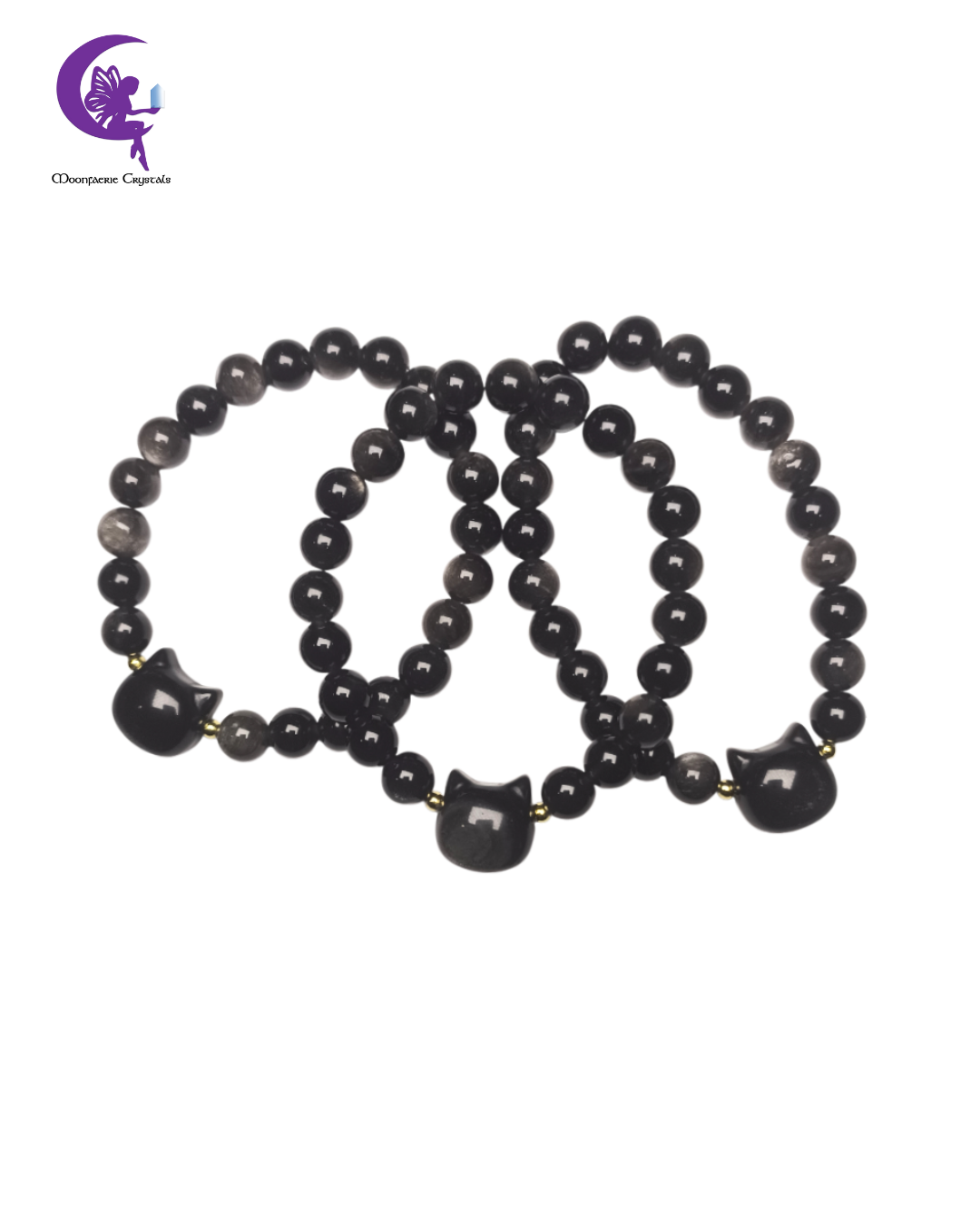 Black Cat Energy Bracelet - Silver Sheen Obsidian