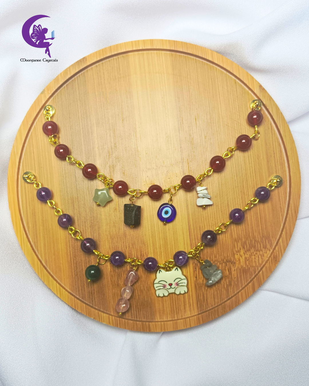 Gemstone Charm Soup Bracelet Collection