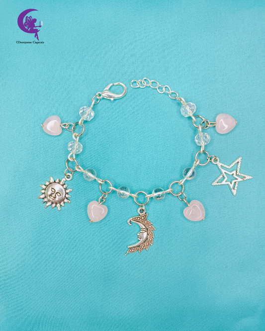 Heart of the Galaxy Bracelet – Clear Quartz & Rose Quartz