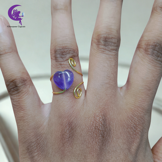 Crown & Third Eye Chakra Healer Ring – Amethyst