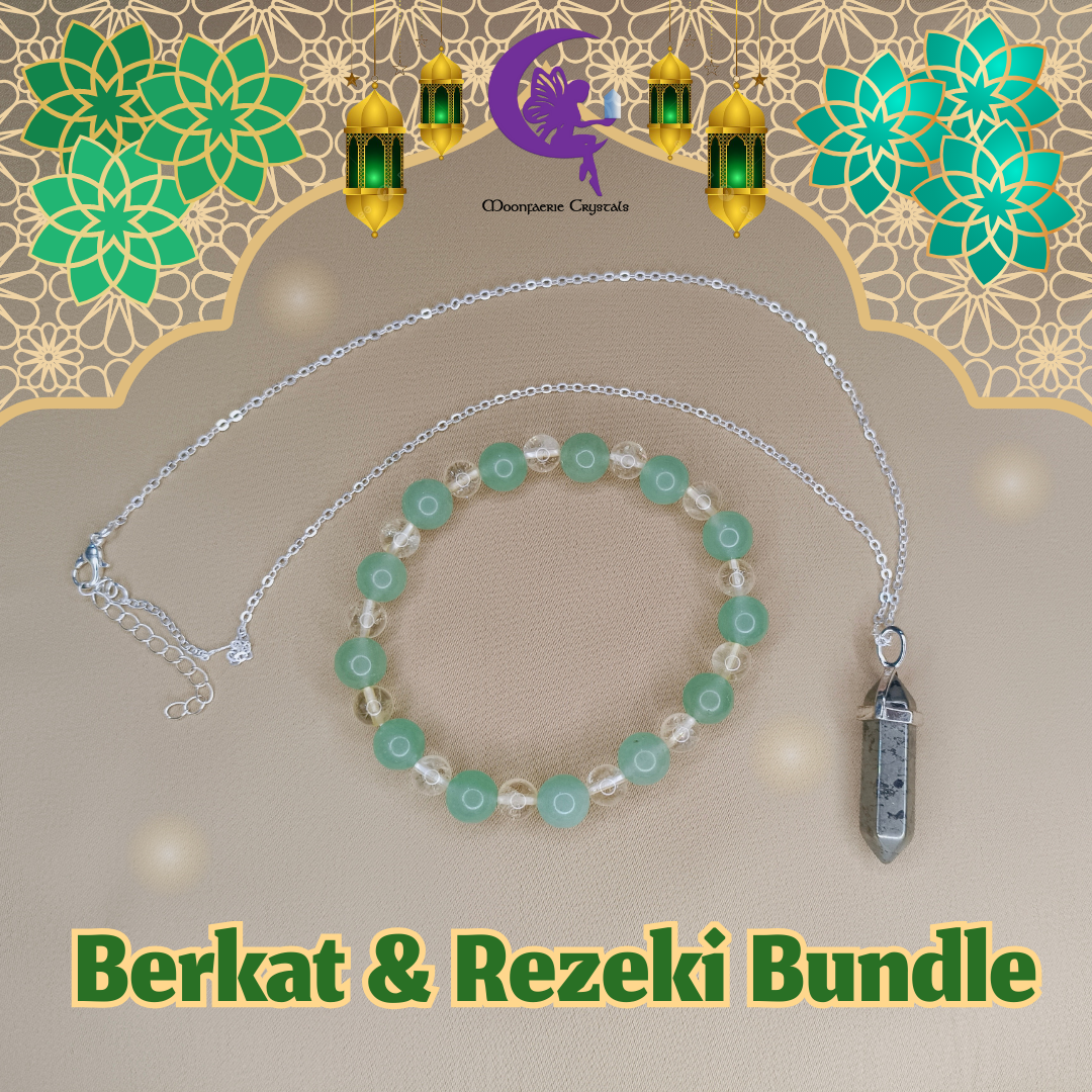 Berkat & Rezeki Bundle - Green Aventurine , Citrine & Pyrite